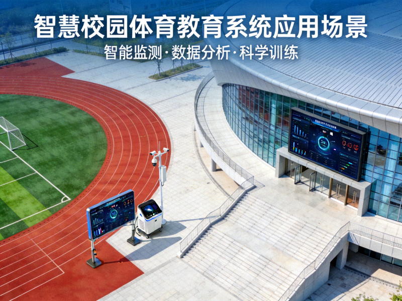现代化学校操场与体育馆 - 智慧校园体育教育系统应用场景